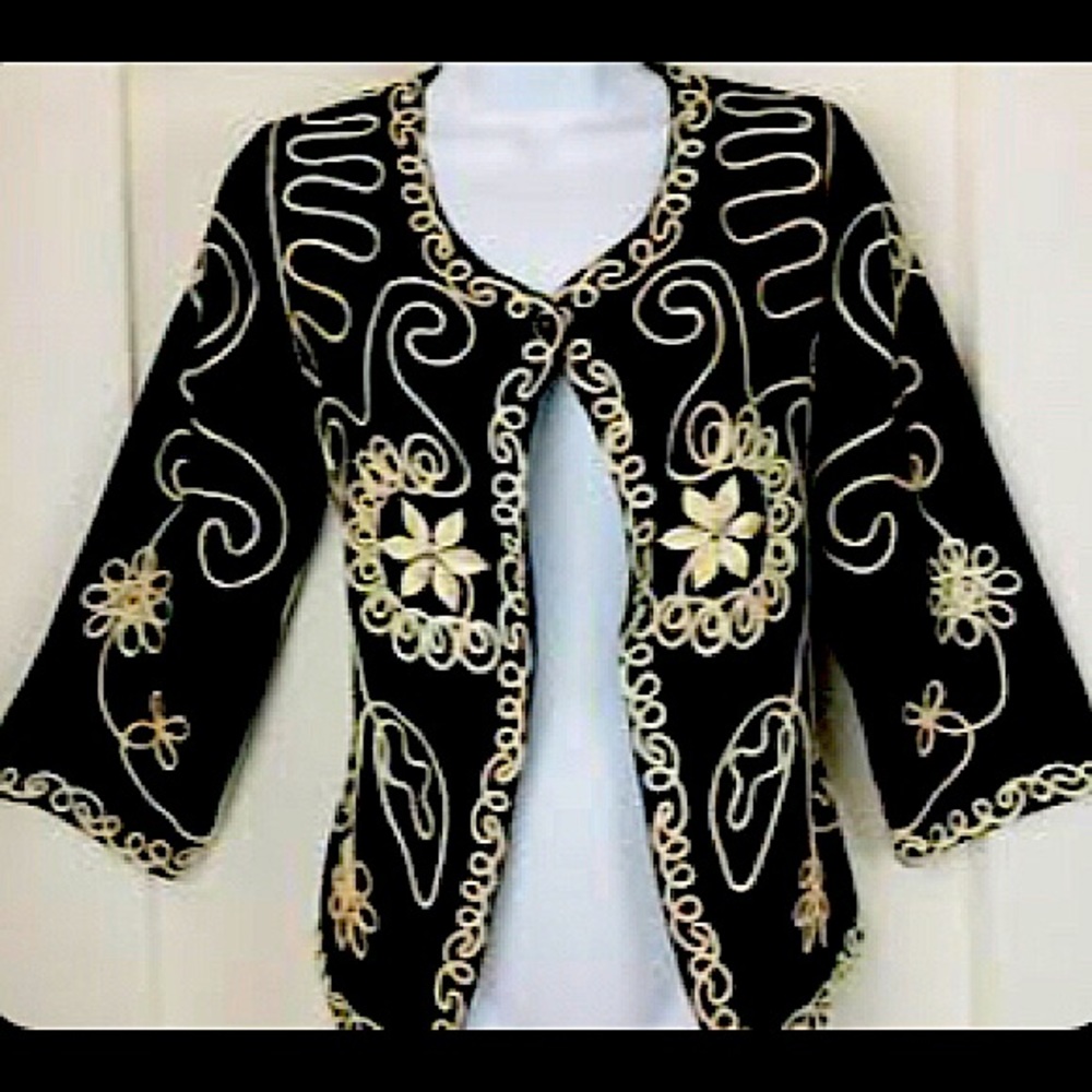 Once Again Black & Gold Vintage Sweater/Jacket